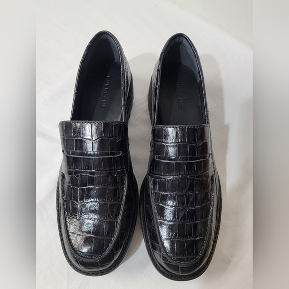Everlane Black Croc-Embossed Loafers - Picture 5 of 12